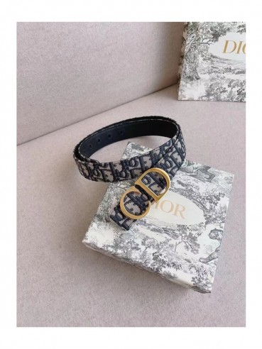 Dior 2023 Mens Leather Belt,3.5cm - 디올 2023 남성용 레더 벨트,3.5cm,DIOBT0044,네이비(금장)
