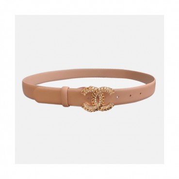 Chanel 2021 Women's Leather Belt - 샤넬 2021 여성용 레더 벨트,CHABT0146,베이지
