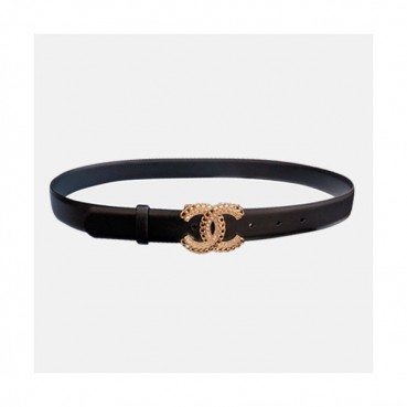 Chanel 2021 Women's Leather Belt - 샤넬 2021 여성용 레더 벨트,CHABT0142,블랙