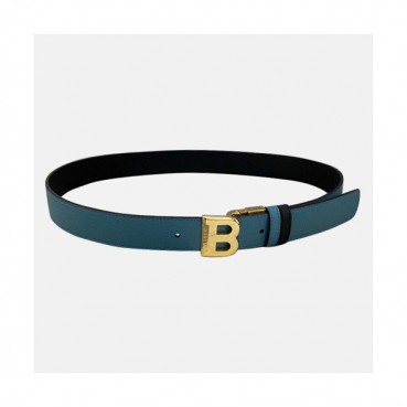 Bally 2021 Men's Leather Belt - 발리 2021 남성용 레더 벨트, BLYBT0048.블루