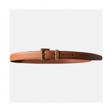 Saint Laurent 2021 Women's Leather Belt - 입생로랑 2021 여성용 레더 벨드,YSLBT0023.카멜