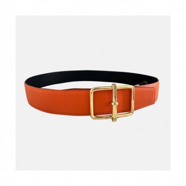 Hermes 2021 Men's Leather Belt - 에르메스 2021 남성용 레더 벨트HERBT0108,오렌지