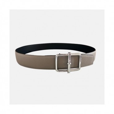 Hermes 2021 Men's Leather Belt - 에르메스 2021 남성용 레더 벨트HERBT0104,그레이