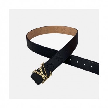 Louis Vuitton 2020 Men's Leather Belt - 루이비통 2020 남성용 레더 벨트,Size(4cm),LOUBT0152,블랙