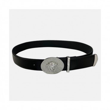 Versace 2020 Men's Leather Belt - 베르사체 2020 남성용 레더 벨트,Size(4cm),VERBT0079,블랙