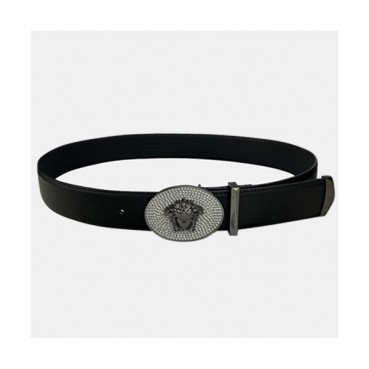 Versace 2020 Men's Leather Belt - 베르사체 2020 남성용 레더 벨트,Size(4cm),VERBT0078,블랙