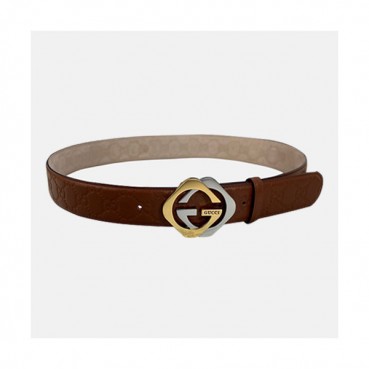 Gucci 2020 Men's Leather Belt - 구찌 2020 남성용 레더 벨트,Size(4cm),GUBT0146,브라운