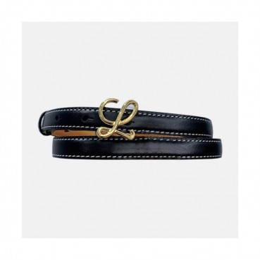 Loevve 2020 Women's Leather Belt - 로에베 2020 여성용 레더 벨트,LOEBT0055.Size(1.5cm).블랙