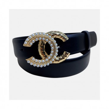 Chanel 2020 Women's Leather Belt - 샤넬 2020 여성용 레더 벨트,3cm,블랙