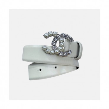 Chanel 2020 Women's Leather Belt - 샤넬 2020 여성용 레더 벨트,3cm,화이트