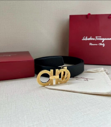 Salvatore Ferragamo 2023 Man Leather Belt - 살바토레 페라가모 2023 남성용 레더 벨트 FERBT0070,블랙(금장/은장)