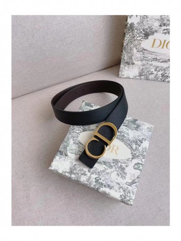 Christian Dior 2023 Mens Leather Belt - 크리스챤 디올 2023 남성용 레더 벨트 DIOBT0030,블랙(금장)