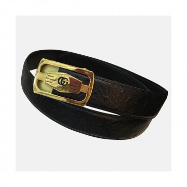 Gucci  Mens Leather Belt - 구찌 2019 남성용 레더 벨트 GUBT0077.Size(3.4cm).블랙