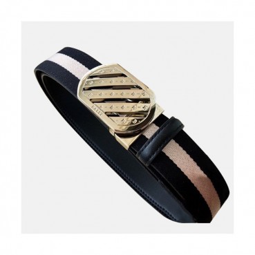 Bally 2019 Fabric & Leather Bellt - 발리 2019 남성용 페브릭&레더 벨트 BLYBT0005.Size(3.5cm).블랙은장,블랙금장