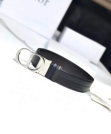 Christian Dior 2023 Mens CD Buckle Leather Belt - 크리스챤 디올 2023 남성용 CD 버클 레더 벨트 DIOBT0026,Size(3.5CM).블랙