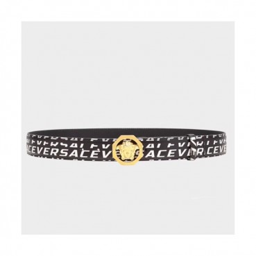 Versace 2019 Mens Leather Belt - 베르사체 2019  남성용 레더 벨트 VERBT0027,Size(4.0cm),블랙은장,블랙금장