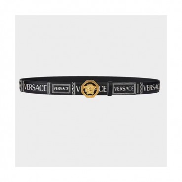 Versace 2019 Mens Leather Belt - 베르사체 2019  남성용 레더 벨트 VERBT0026,Size(4.0cm),블랙은장,블랙금장