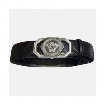 Versace 2019 Mens Leather Belt - 베르사체 2019  남성용 레더 벨트 VERBT0025,Size(3.9cm),블랙은장