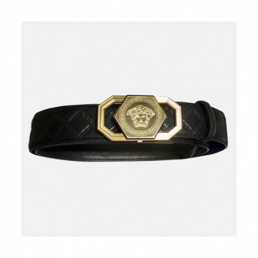 Versace 2019 Mens Leather Belt - 베르사체 2019  남성용 레더 벨트 VERBT0024,Size(3.9cm),블랙금장