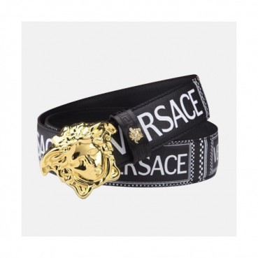 Versace 2019 Mens Leather Belt - 베르사체 2019  남성용 레더 벨트 VERBT0022,Size(3.8cm),블랙금장,블랙은장