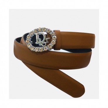 Christian Dior 2019 Ladies Leather Belt - 크리스챤 디올 2019 여성용 레더 벨트 DIOBT0020,Size(3.0CM).브라운