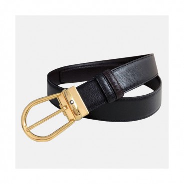 Montblanc 2019 Mens Reversible Leather Belt - 몽블랑 2019 남성용 리버시블 레더 벨트 MONBT0008.Size(3.4cm).블랙