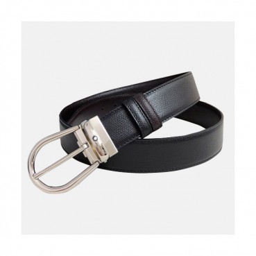 Montblanc 2019 Mens Reversible Leather Belt - 몽블랑 2019 남성용 리버시블 레더 벨트 MONBT0007.Size(3.4cm).블랙