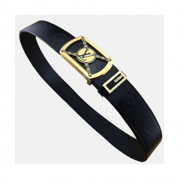 Louis vuitton 2019 Mens Leather Belt - 루이비통 2019 남성용 레더 벨트 LOUBT0071,Size(3.8cm),블랙