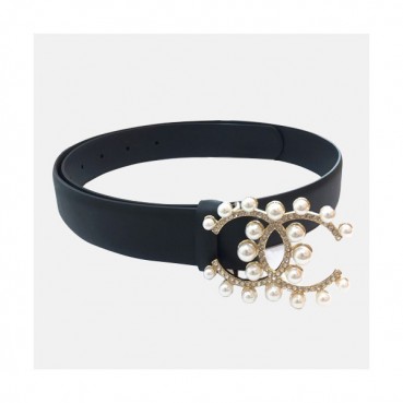 Chanel 2019 Ladies Leather Belt - 샤넬 2019 여성용 레더 벨트 CHABT0021.Size(3.0cm).블랙