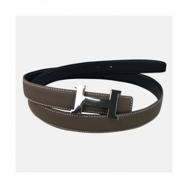 Hermes 2019 Ladies Reversible Epsom & Swift Leather Belt - 에르메스 2019 여성용 리버시블 엠송&스위프트 레더 벨트 HERBT0049.Size(2.5cm).그레이