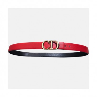 Christian Dior 2019 Ladies Leather Belt - 크리스챤 디올 2019 여성용 레더 벨트 DIOBT0007,Size(2.5CM).레드