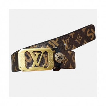 Louis vuitton 2019 Mens Canvas & Leather Belt - 루이비통 2019 남성용  캔버스 & 레더 벨트 LOUBT0039.Size(4.0cm).브라운