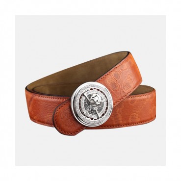 Alexander McQueen 2019 Mens Leather Belt - 알렉산더 맥퀸 2019 남성용 레더 벨트,MQBT0008,Size(3.8cm).오렌지은장,오렌지금장