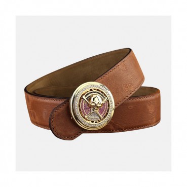 Alexander McQueen 2019 Mens Leather Belt - 알렉산더 맥퀸 2019 남성용 레더 벨트,MQBT0005,Size(3.8cm).브라운은장,브라운금장