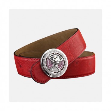 Alexander McQueen 2019 Mens Leather Belt - 알렉산더 맥퀸 2019 남성용 레더 벨트,MQBT0003,Size(3.8cm).레드은장,레드금장