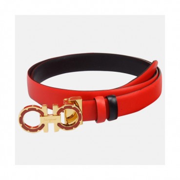 Salvatore Ferragamo 2019 Ladies Reversible Leather Belt - 살바토레 페라가모 2019 여성용 리버시블 레더 벨트 FERB0010.Size(2.5cm).레드