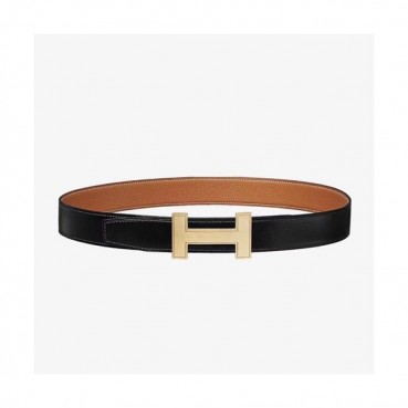 Hermes Mm/Wm Reversible Leather Belt - 에르메스남여공용 리버시블 레더 벨트 HERBT0039.Size(3.2cm).브라운