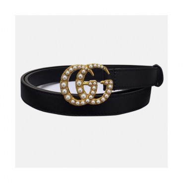 Gucci 2019 Ladies Leather Belt - 구찌 2019 여성용 레더 벨트 GUBT0032.Size(2.0cm).블랙