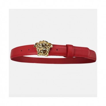 Versace 2019 Ladies Leather Belt - 베르사체 2019 여성용 레더 벨트 VERBT0004.Size(3.0cm).레드금장,레드은장