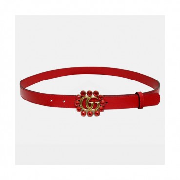 Gucci 2019 Ladies Leather Belt - 구찌 2019 여성용 레더 벨트 GUBT0029.Size(2.5cm).레드