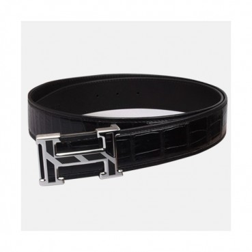 Hermes 2019 Mens Crocodile Leather Belt - 에르메스 2019 남성용 크로커다일 레더 벨트 HERBT0032.Size(3.8cm).블랙