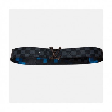 Louis vuitton 2019 Mens Reversible Canvas & Leather Belt - 루이비통 2019 남성용  리버시블 캔버스 & 레더 벨트 LOUBT0035.Size(4.0cm).블랙+블루