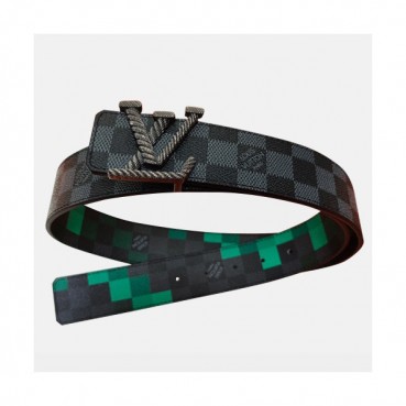 Louis vuitton 2019 Mens Reversible Canvas & Leather Belt - 루이비통 2019 남성용  리버시블 캔버스 & 레더 벨트 LOUBT0033.Size(4.0cm).블랙+그린