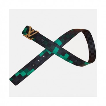 Louis vuitton 2019 Mens Reversible Canvas & Leather Belt - 루이비통 2019 남성용  리버시블 캔버스 & 레더 벨트 LOUBT0032.Size(4.0cm).블랙+그린