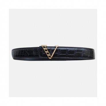 Louis vuitton 2019 Mens Crocodile Leather Belt - 루이비통 2019 남성용 크로커다일 레더 벨트 LOUBT0019.Size(3.8cm).블랙