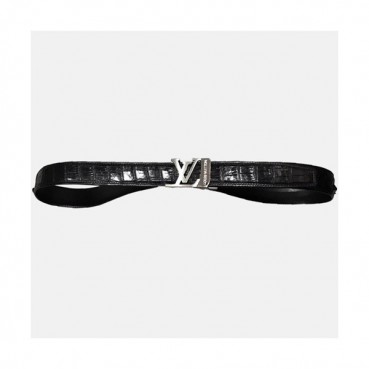 Louis vuitton 2019 Mens Crocodile Leather Belt - 루이비통 2019 남성용 크로커다일 레더 벨트 LOUBT0018.Size(3.5cm).블랙