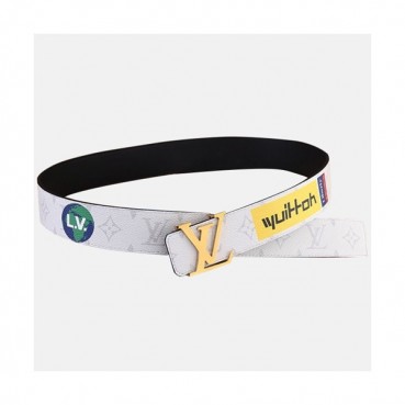 Louis vuitton 2019 Mens Leather Belt - 루이비통 2019 남성용 레더 벨트 LOUBT0013.Size(4.0cm).화이트금장,화이트은장