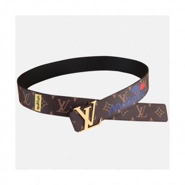 Louis vuitton 2019 Mens Leather Belt - 루이비통 2019 남성용 레더 벨트 LOUBT0012.Size(4.0cm).브라운금장,브라운은장