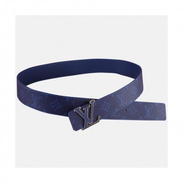 Louis vuitton 2019 Mens Leather Belt - 루이비통 2019 남성용 레더 벨트 LOUBT0011.Size(4.0cm).블루금장,블루은장