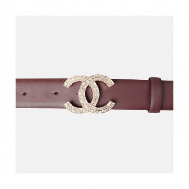 Chanel 2019 Ladies Leather Belt - 샤넬 2019 여성용 레더 벨트 CHABT0014.Size(3.0cm).레드브라운